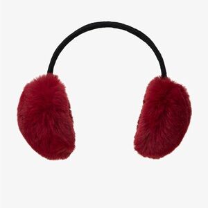 Crimson, dark Red Faux Fur Earmuffs